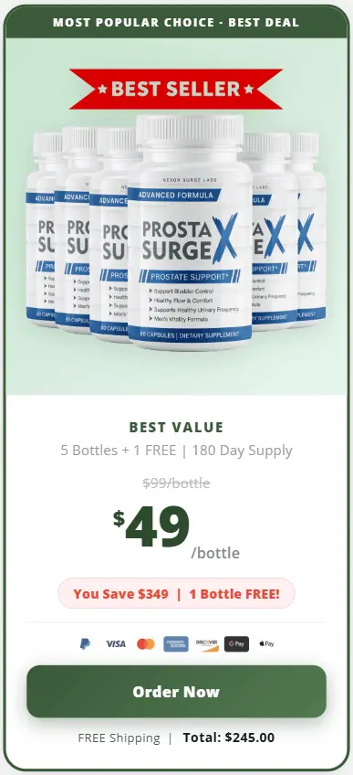 Order PROSTA SURGE X™ 6 Bottles